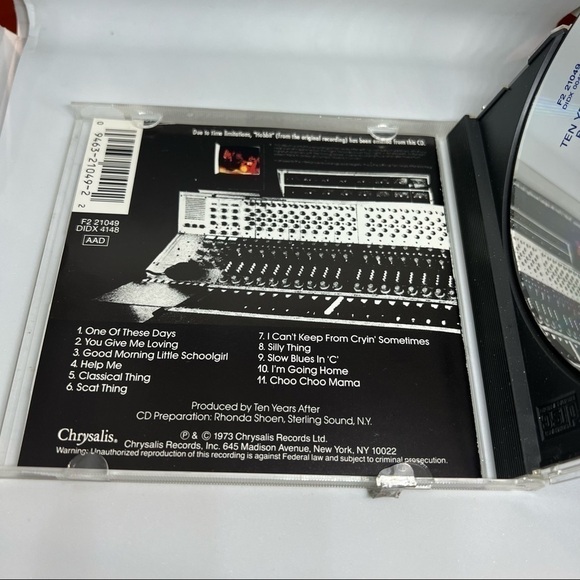 EUC-TEN Years After ALVIN LEE Recorded Live in 1973 RARE USA Chrysalis F2 21049 - Picture 3 of 9